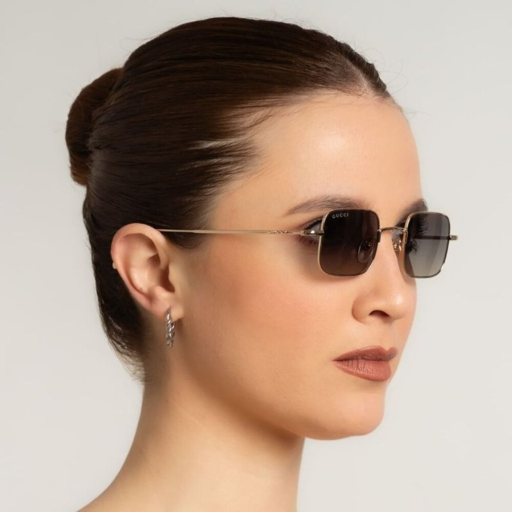 NEW GUCCI SUNGLASSES GG1813S 001 GOLD/GRAY WOMEN EYEWEAR GUCCI